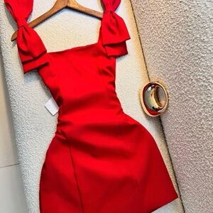 Source Unknown Vibrant Red Mini Dress